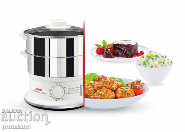 Aragaz cu abur Tefal - VC145130, 900W, 2 zone, alb