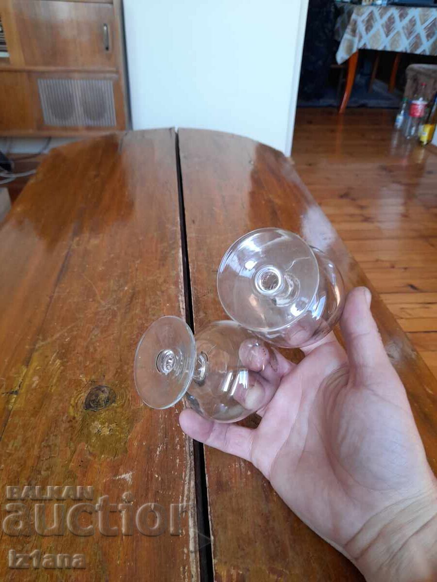 Old glass cognac glasses Pliska, Vinprom - 5