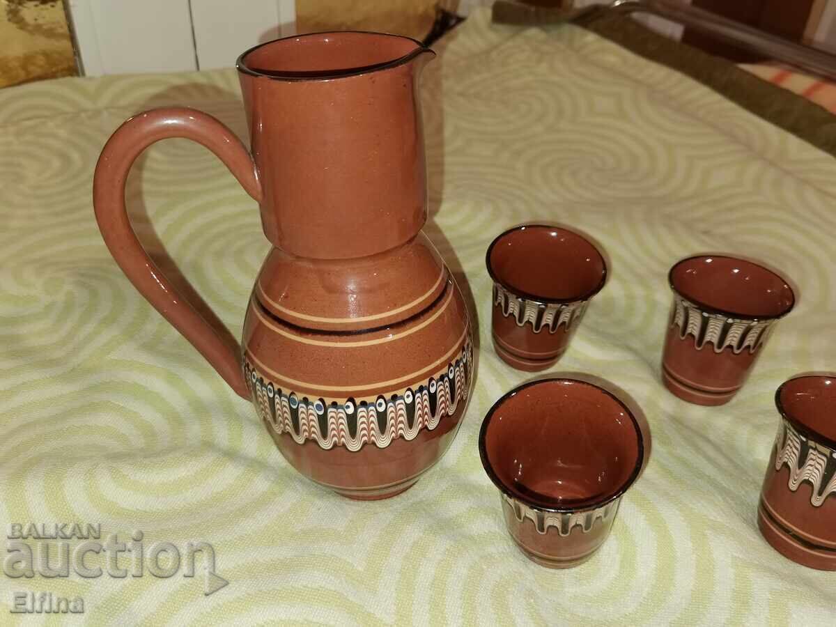Authentic Bulgarian clay painted dishes - jug service Authentic Bulgarian clay painted dishes - jug service