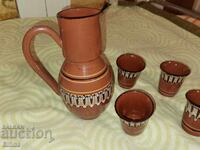 Authentic Bulgarian clay painted dishes - jug service