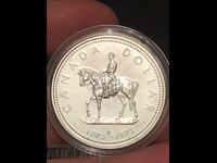 Canada 1 dollar 1973 Royal Mounted Police Jubilee Silver