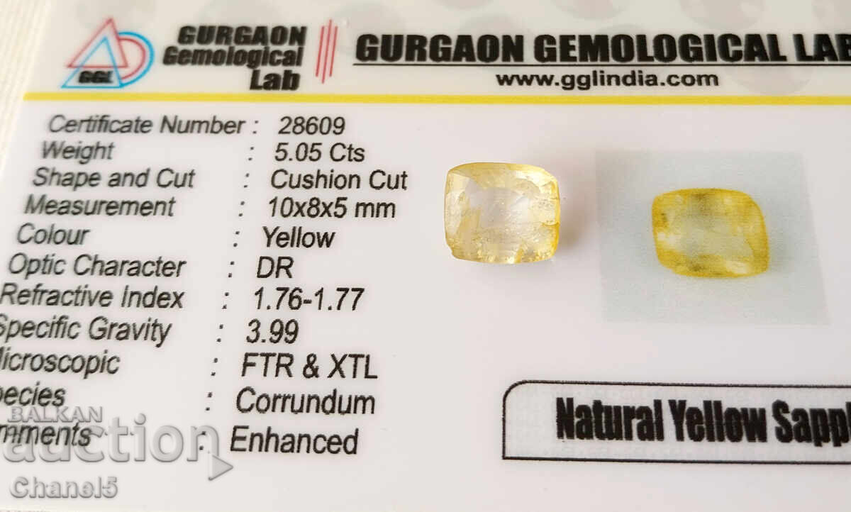 Delivery of NATURAL YELLOW SAPPHIRE - CERTIFICATE - 5.05 carats (12) Delivery of NATURAL YELLOW SAPPHIRE - CERTIFICATE - 5.05 carats (12)