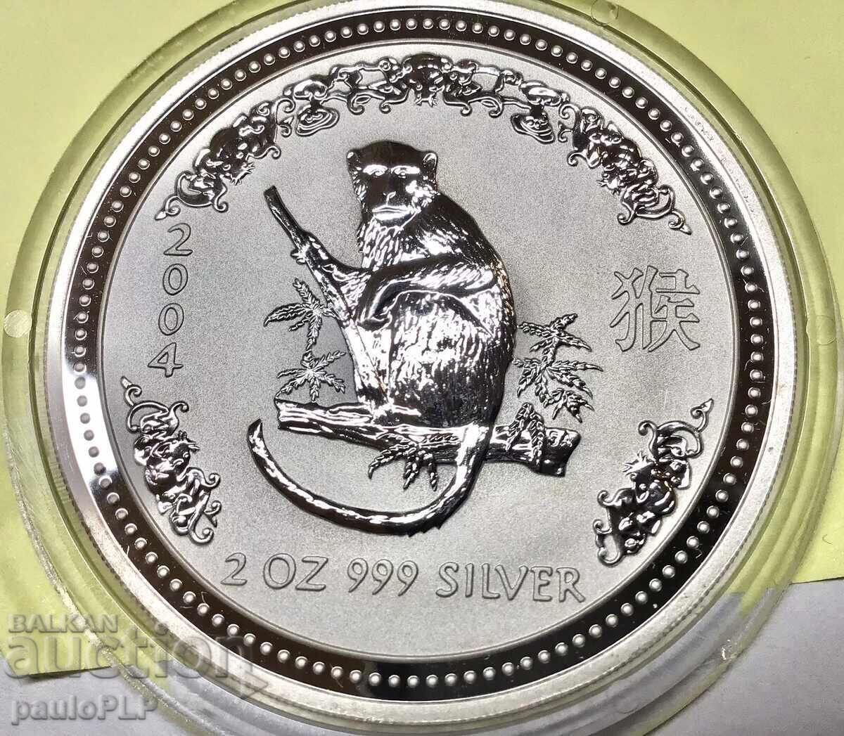 2 oz SILVER 2004 - LUNAR AUSTRALIA - SERIES I -UNC 2 oz SILVER 2004 - LUNAR AUSTRALIA - SERIES I -UNC