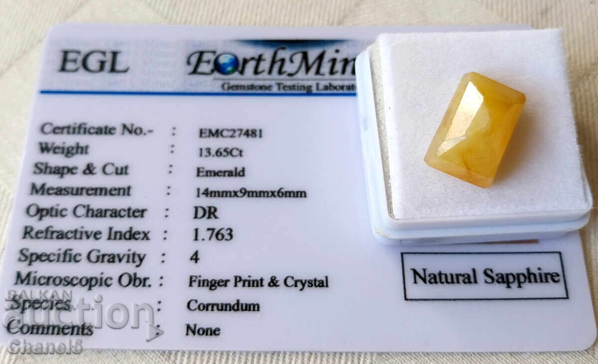 Delivery of NATURAL YELLOW SAPPHIRE - CERTIFICATE - 13.65 carats (13)