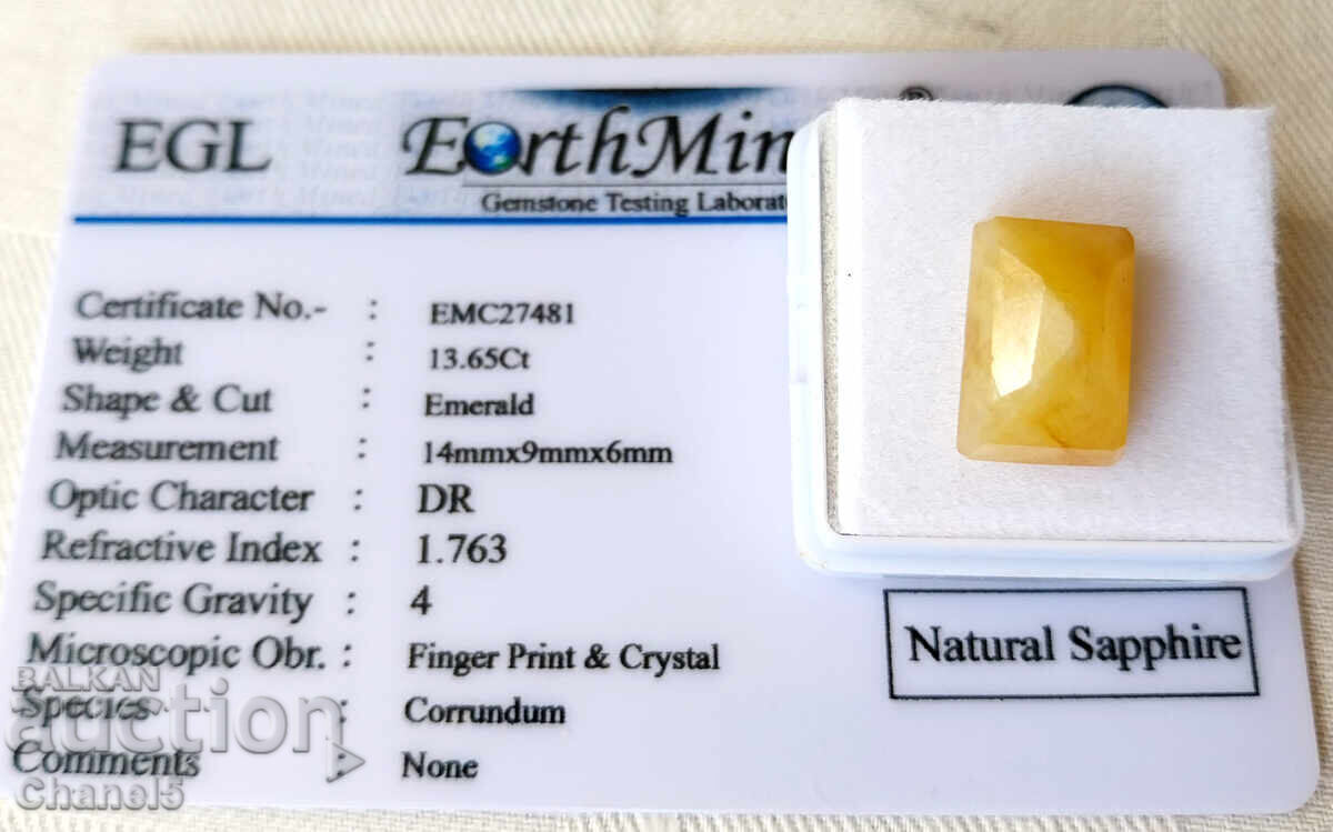 NATURAL YELLOW SAPPHIRE - CERTIFICATE - 13.65 carats (13) - 5