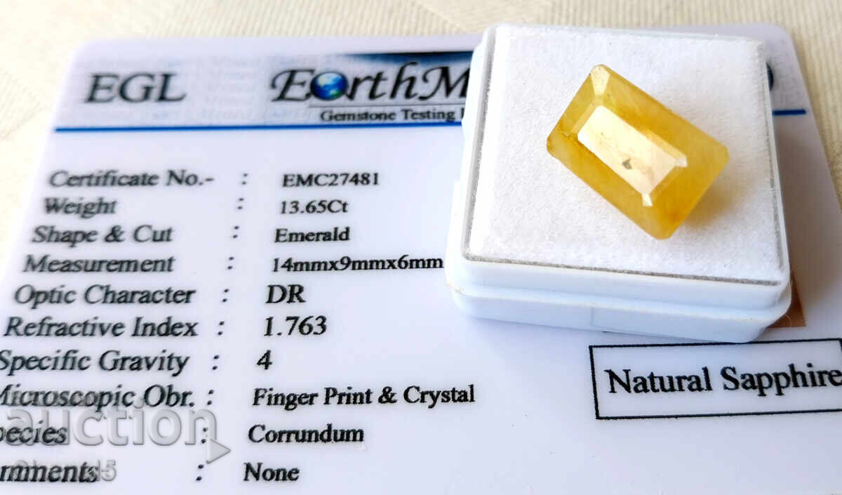 NATURAL YELLOW SAPPHIRE - CERTIFICATE - 13.65 carats (13) - 6