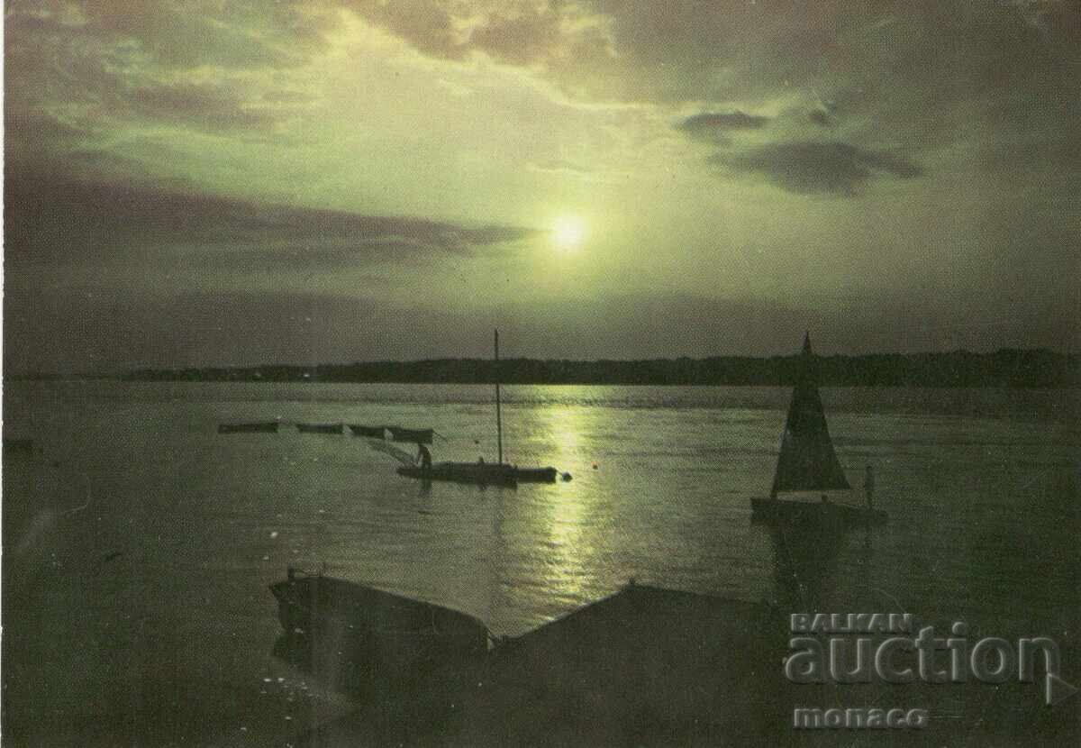 Old postcard - Ruse, Sunset by the Danube Old postcard - Ruse, Sunset by the Danube