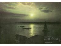 Old postcard - Ruse, Sunset by the Danube