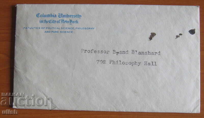 Columbia university New York letter envelope 1931