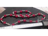 Гердан и гривна комплект червен камък