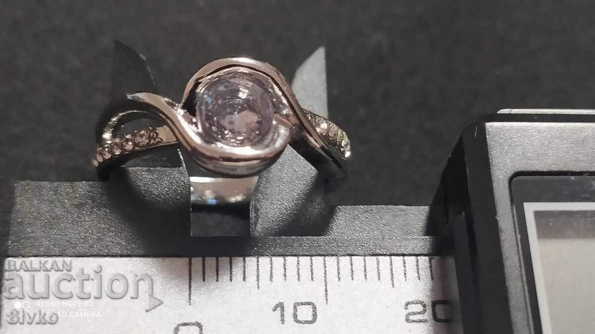 Silver ring with zircons, hallmark with price 24.99 BGN | € 12.78 Silver ring with zircons, hallmark with price 24.99 BGN | € 12.78