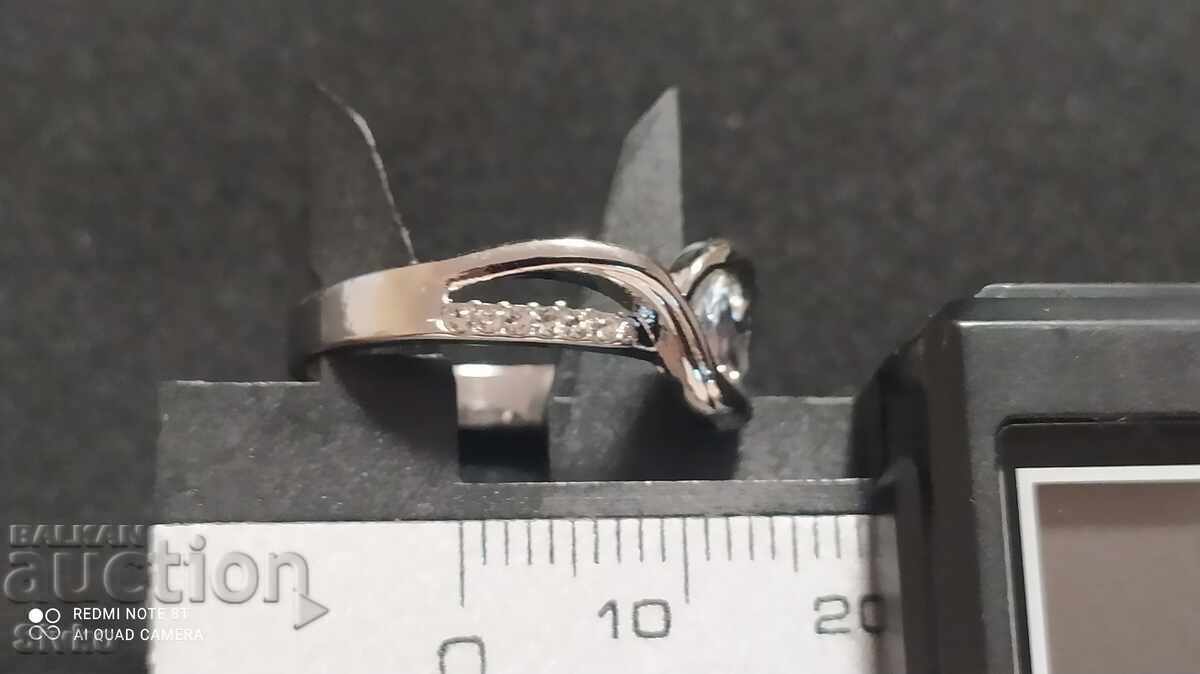 Auction Silver ring with zircons, hallmark Auction Silver ring with zircons, hallmark