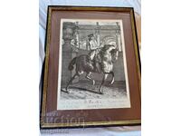 Lithograph by Johann Elias Riedinger - The Trot /Gallop