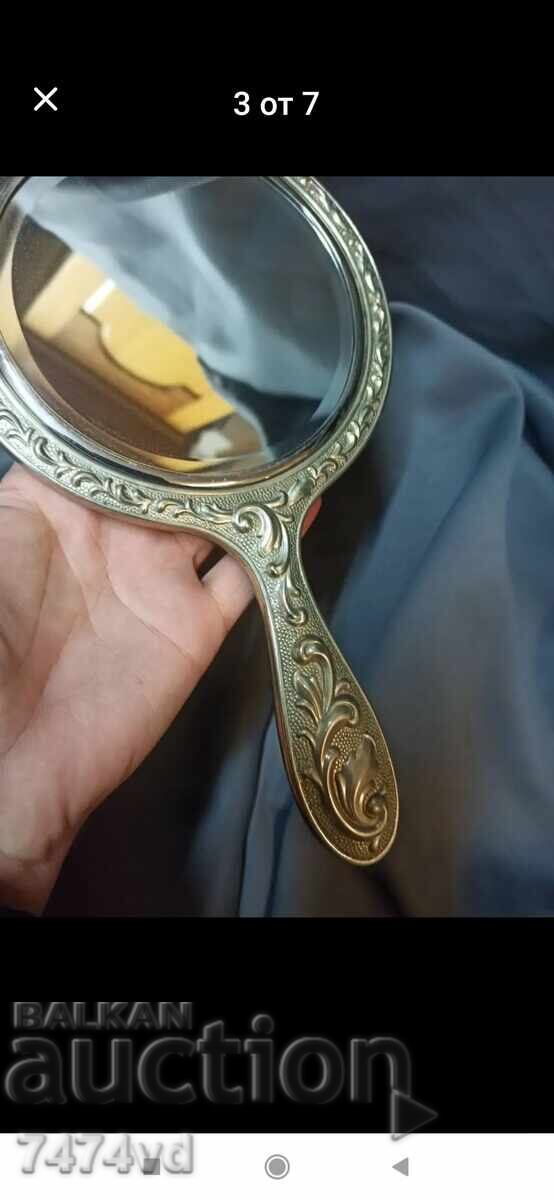 Auction Old ladies' mirror, massive with ornaments Auction Old ladies' mirror, massive with ornaments