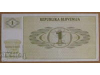 1 TOLAR 1990, SLOVENIA - UNC