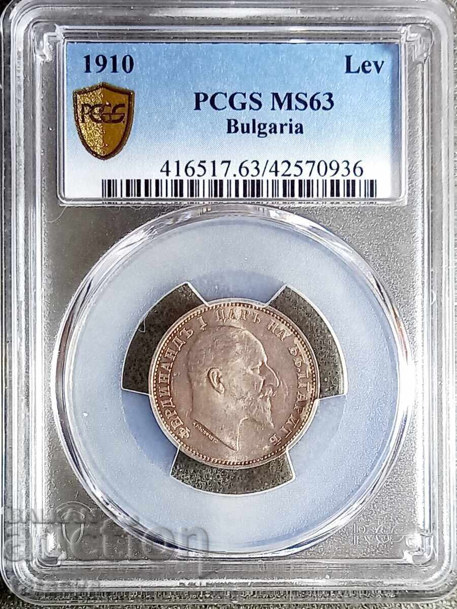 1 leu 1910, MS63, PCGS, Citiți descrierea 1 leu 1910, MS63, PCGS, Citiți descrierea