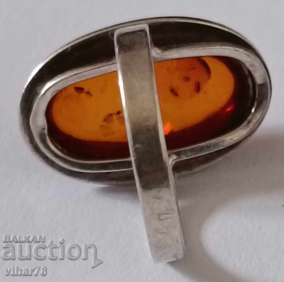 Women's Silver Ring with Amber - 7 Women's Silver Ring with Amber - 7