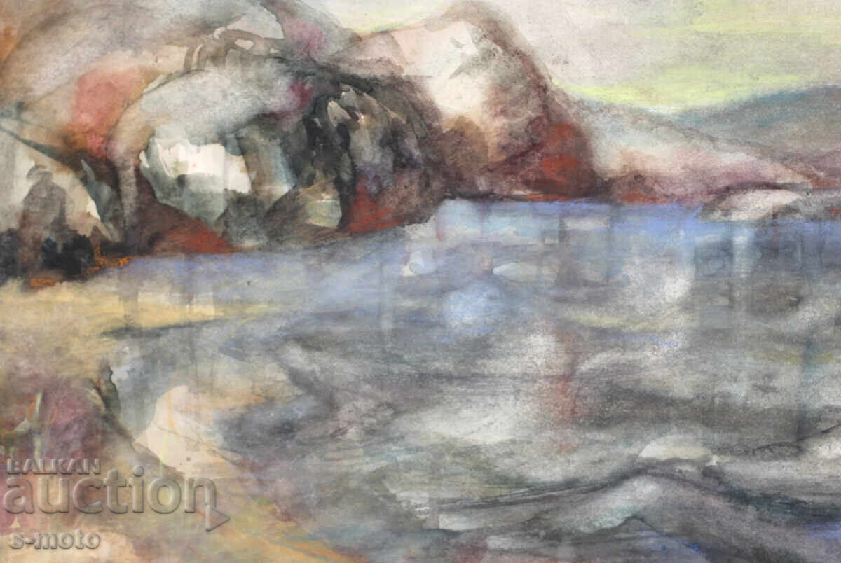 Old watercolor painting seascape - 6 Old watercolor painting seascape - 6