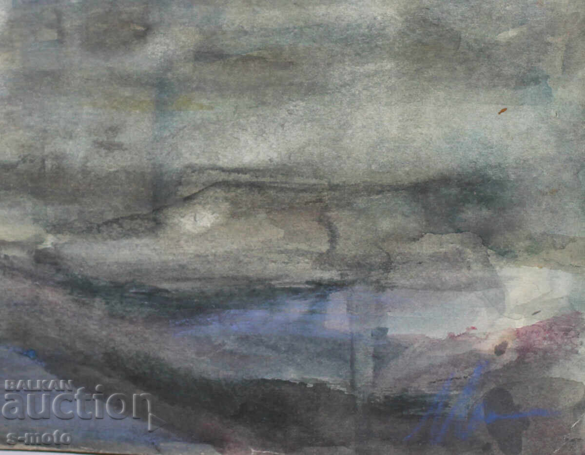 Old watercolor painting seascape - 7 Old watercolor painting seascape - 7