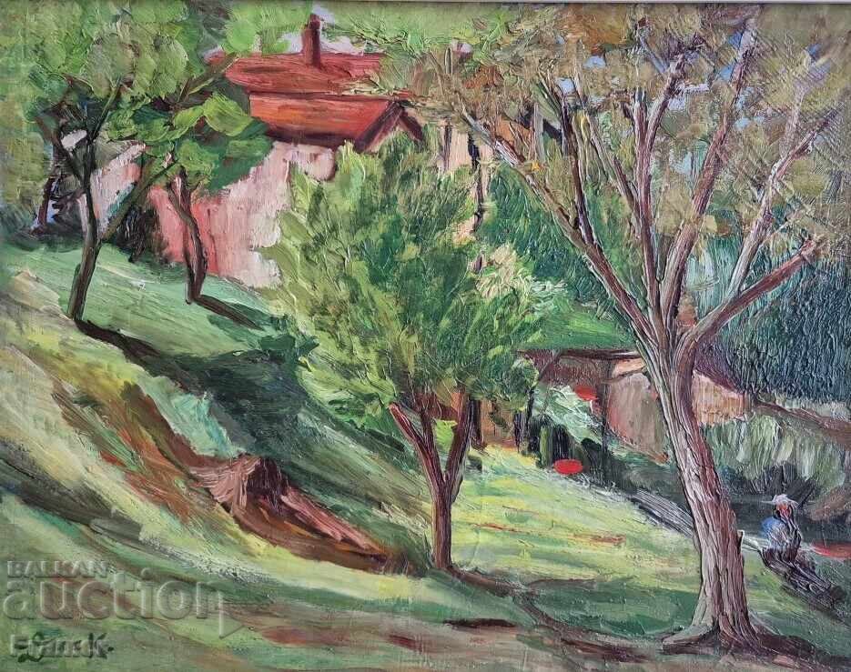 Nikola Daskalov 1941 - 2010 Spring oil painting with price 650.00 BGN | € 332.34 Nikola Daskalov 1941 - 2010 Spring oil painting with price 650.00 BGN | € 332.34