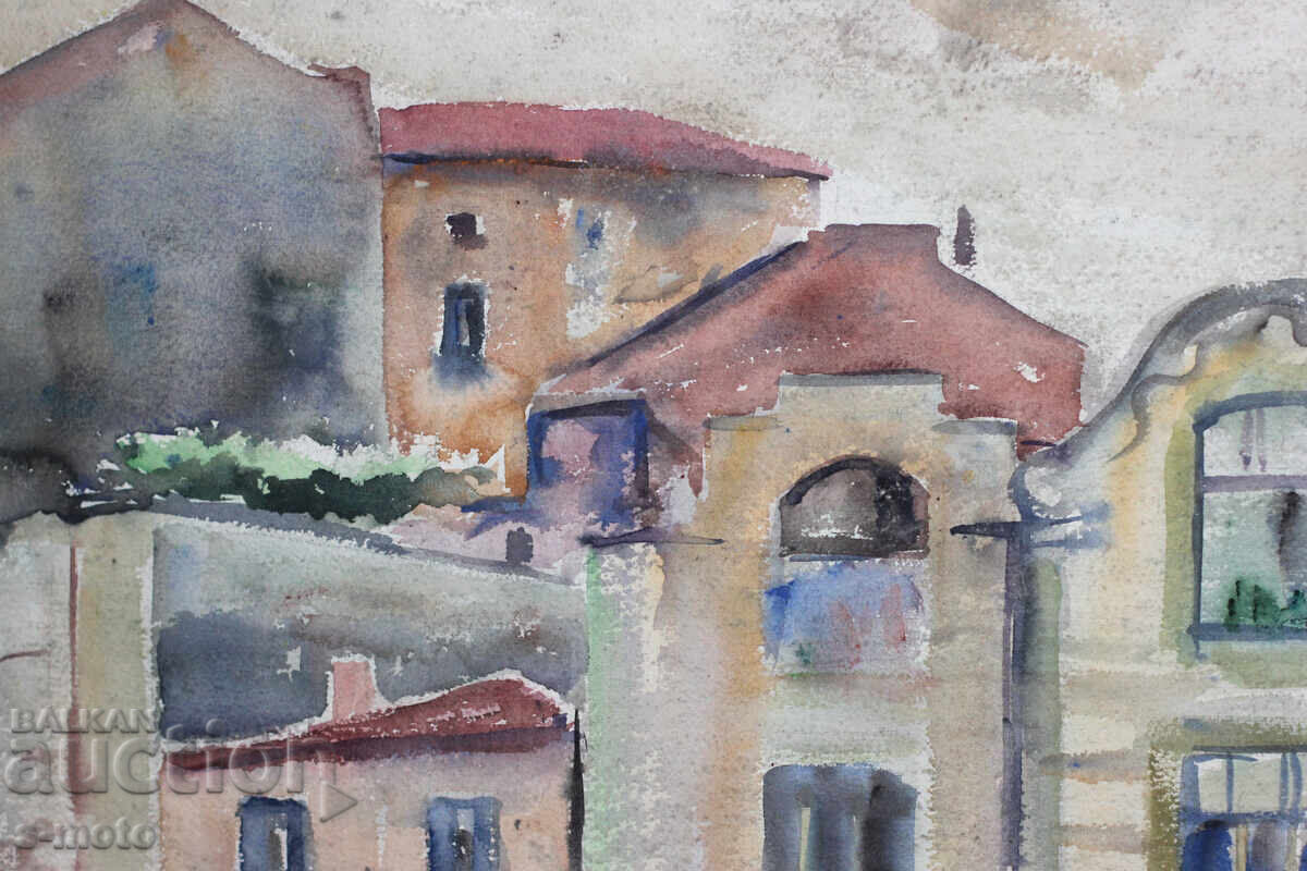 Old watercolor painting cityscape - 5 Old watercolor painting cityscape - 5