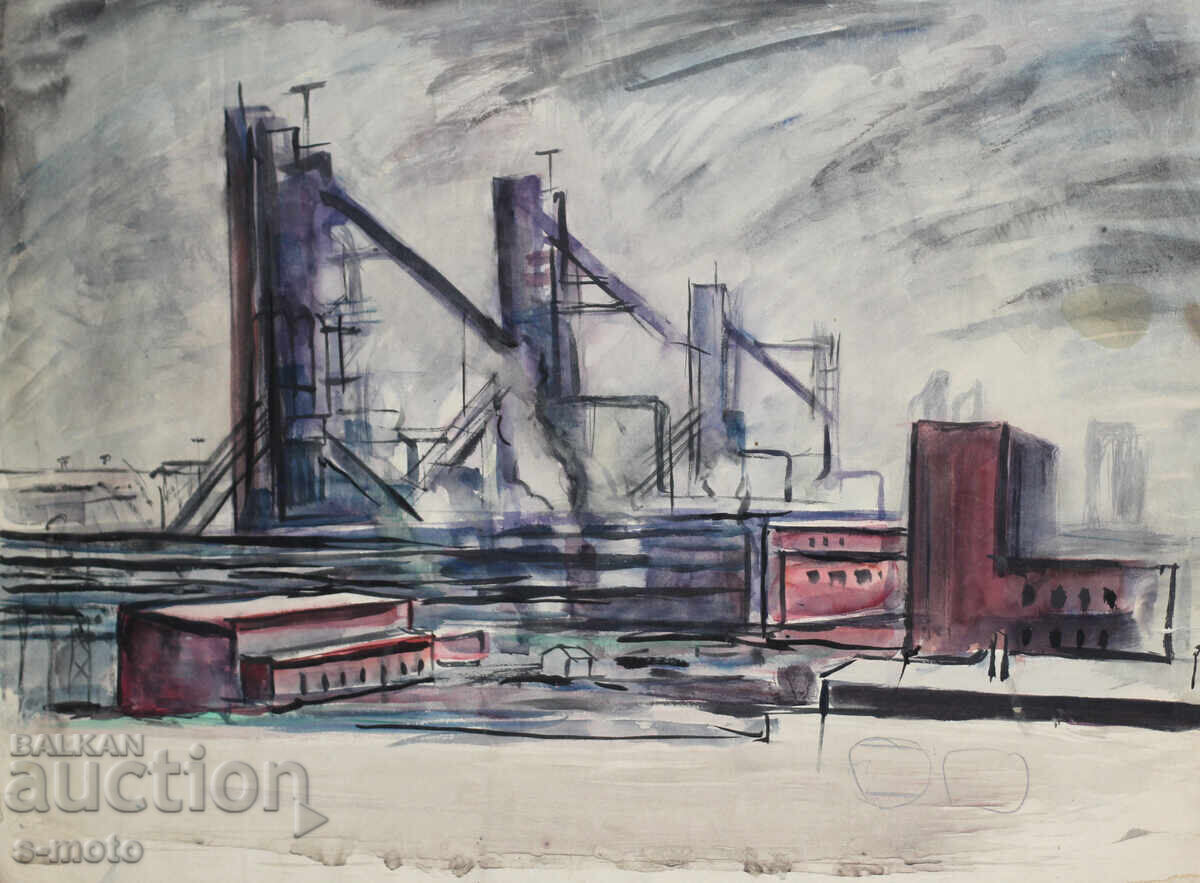 Old painting watercolor landscape combine Old painting watercolor landscape combine