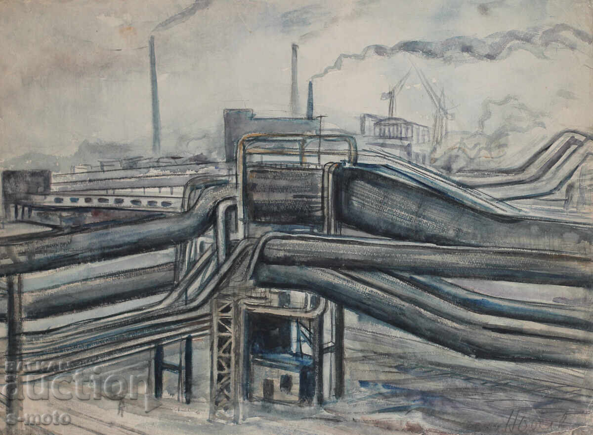 Auction Old painting watercolor landscape combine Auction Old painting watercolor landscape combine