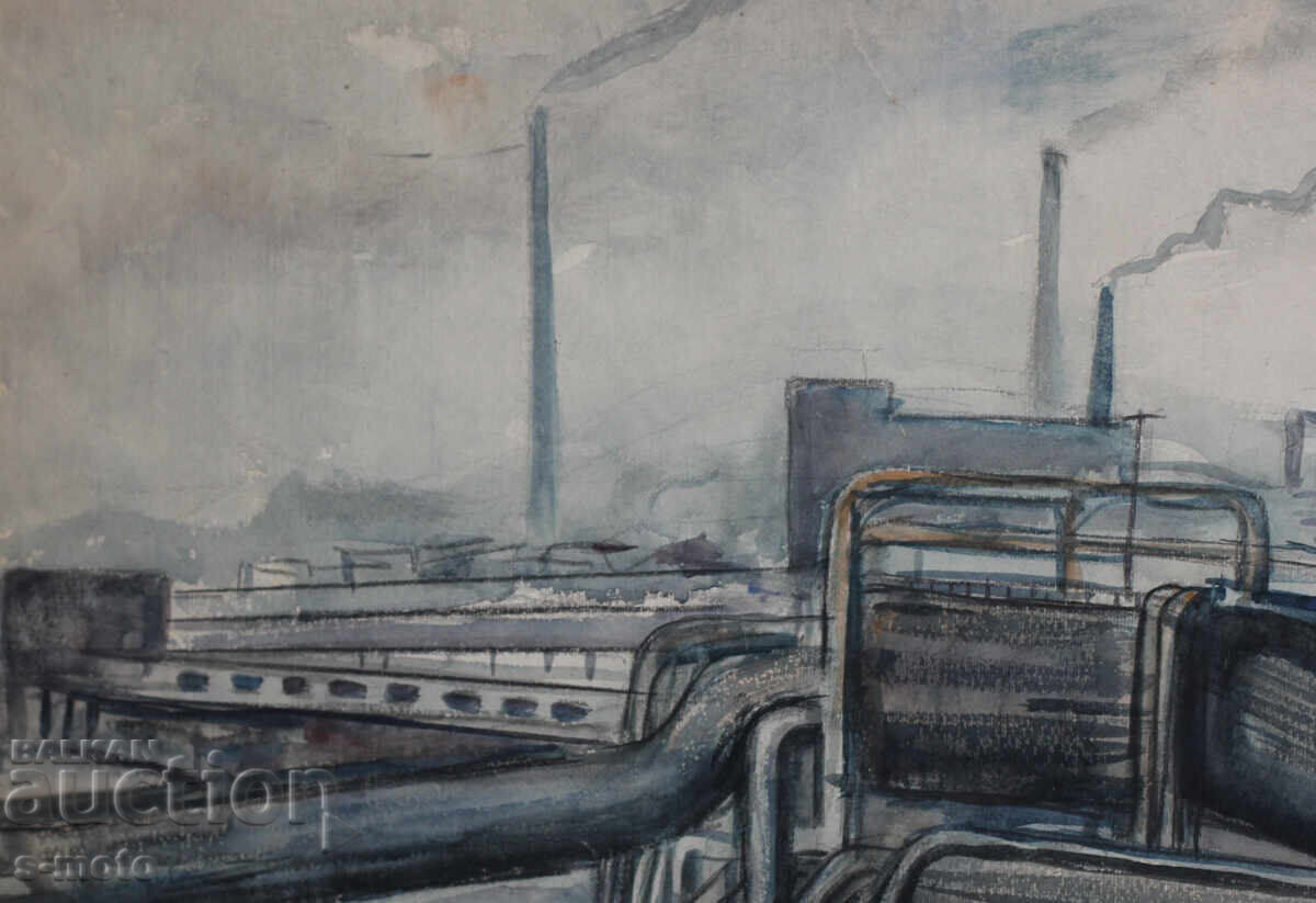 Delivery of Old painting watercolor landscape combine Delivery of Old painting watercolor landscape combine