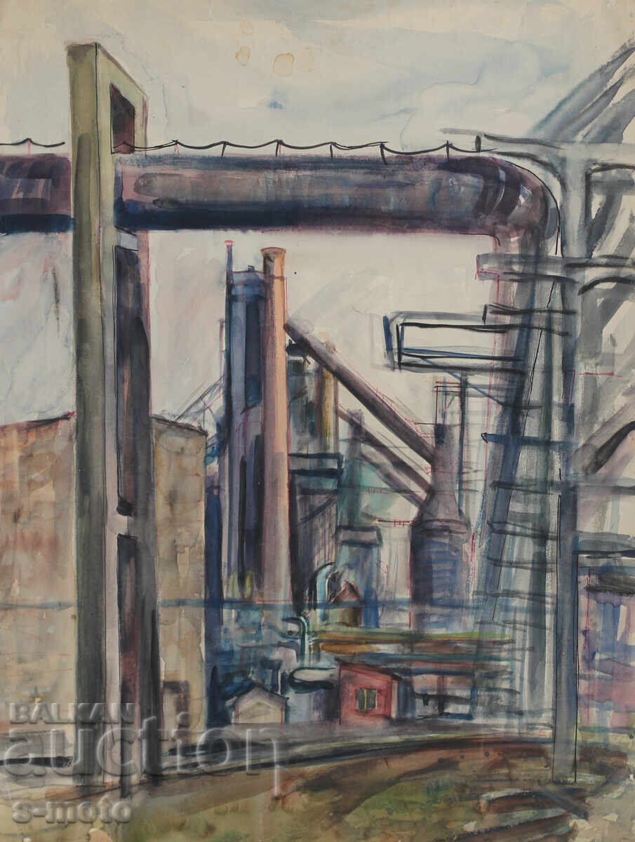 Old painting watercolor landscape plant with price 300.00 BGN | € 153.39 Old painting watercolor landscape plant with price 300.00 BGN | € 153.39