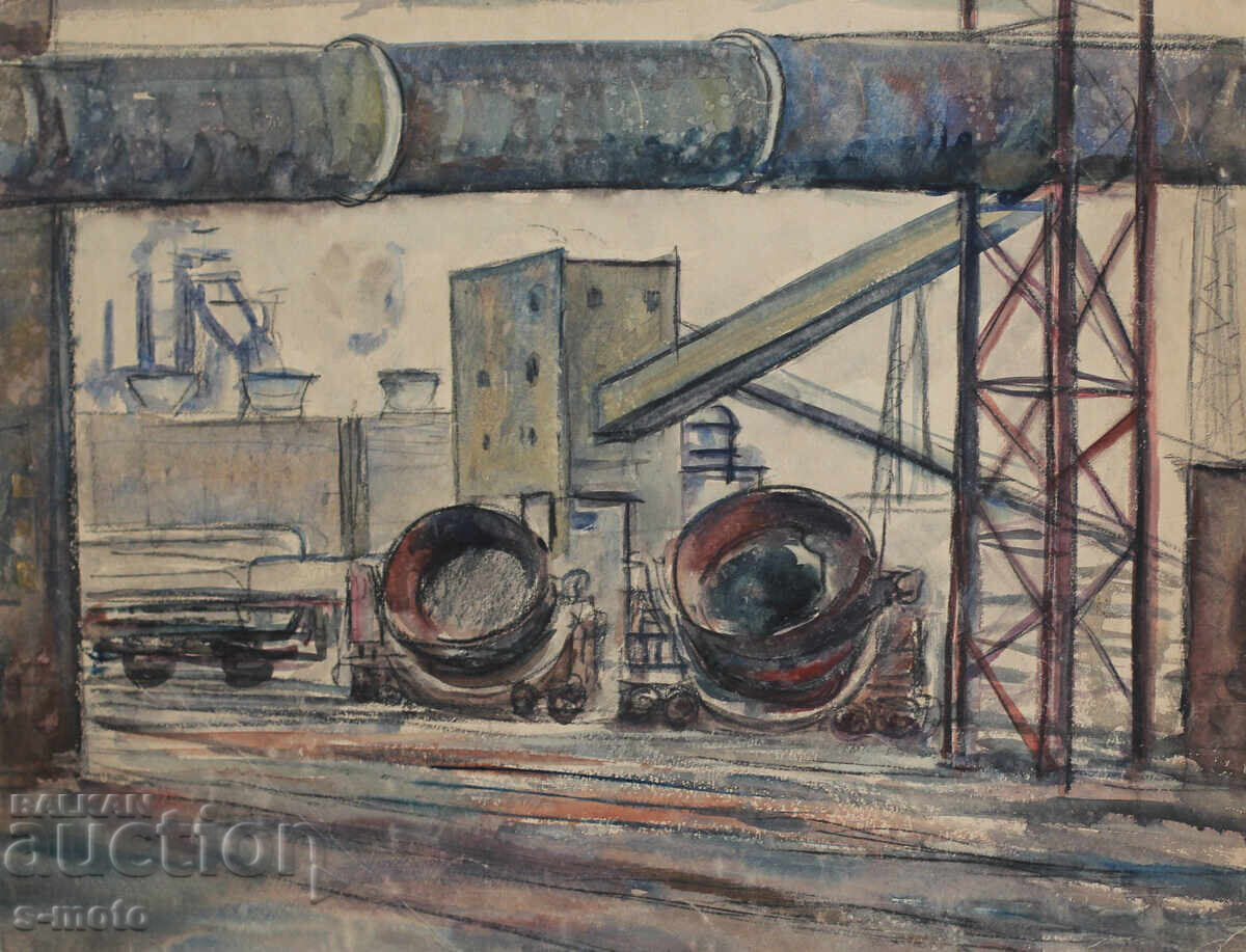 Old painting watercolor landscape plant with price 300.00 BGN | € 153.39 Old painting watercolor landscape plant with price 300.00 BGN | € 153.39