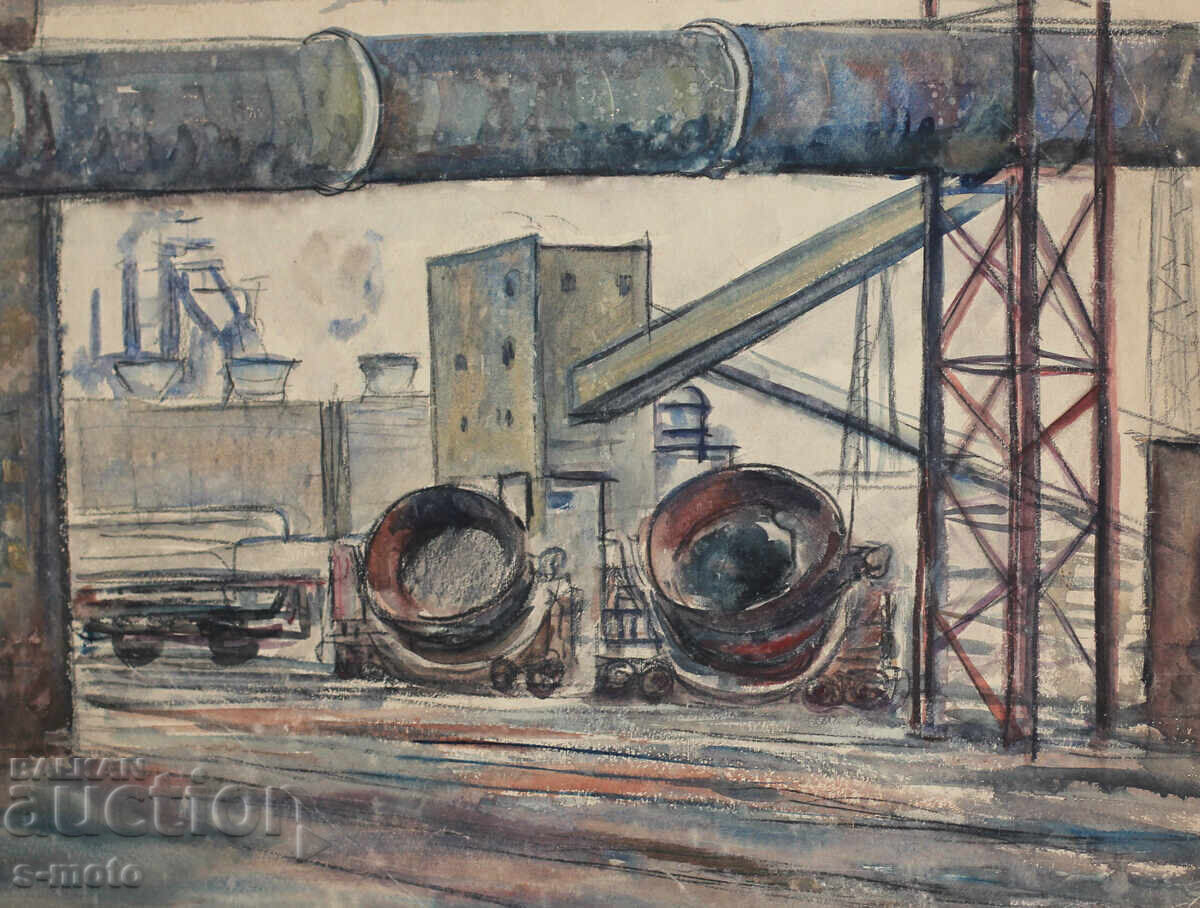 Old painting watercolor landscape plant Old painting watercolor landscape plant