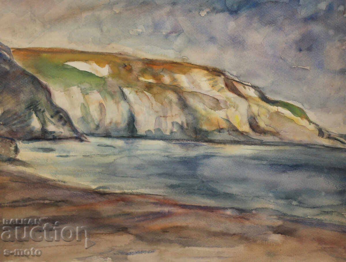 Δημοπρασία Παλιά θαλασσογραφία με ακουαρέλα Δημοπρασία Παλιά θαλασσογραφία με ακουαρέλα