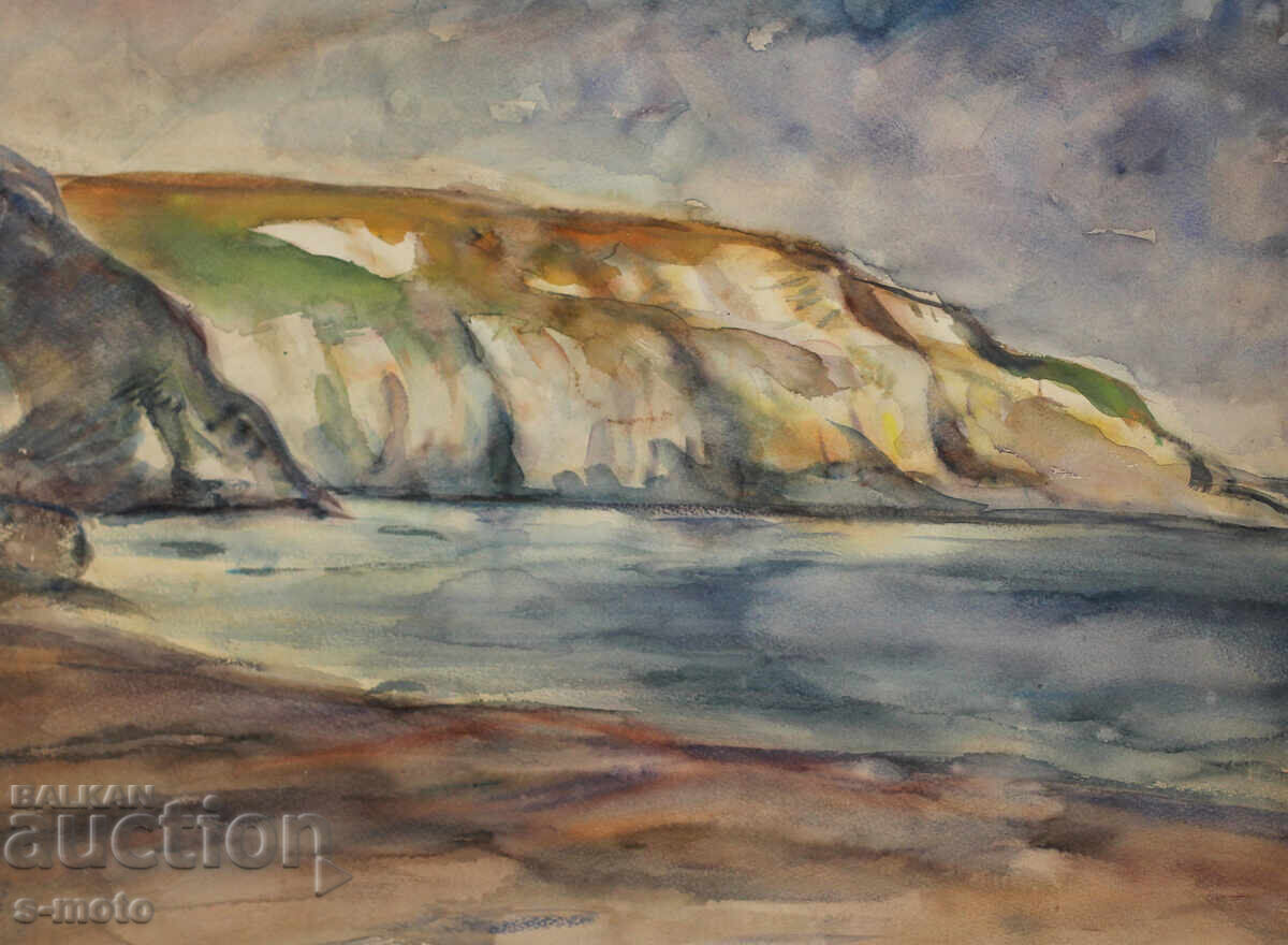 Παλιά θαλασσογραφία με ακουαρέλα Παλιά θαλασσογραφία με ακουαρέλα