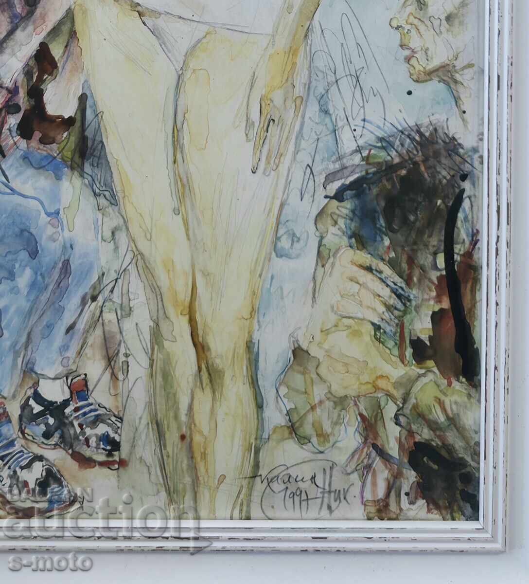 Kalin Nikolov / 1956- / Watercolor figures portrait 1997. - 5