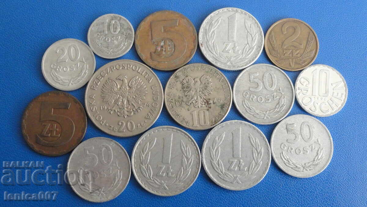 Poland - Coins (14 pieces) with price 5.90 BGN | € 3.02