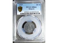 20 cents MS64, PCGS, 1917, Read the description.