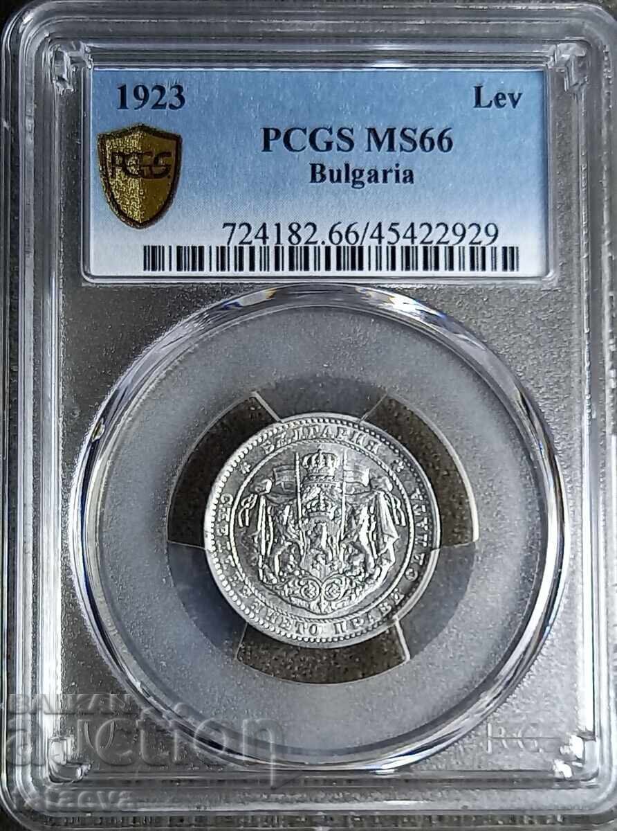 1 Lev 1923, MS66, PCGS, Read the description