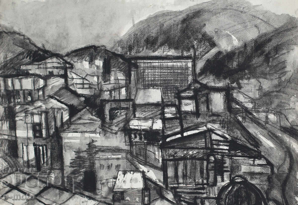 Auction Old watercolor/pastel landscape drawing Auction Old watercolor/pastel landscape drawing