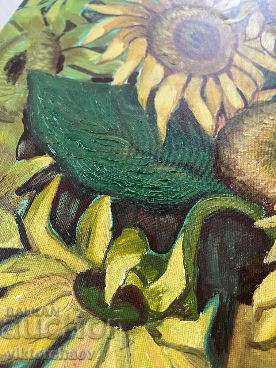 Delivery of Large painting Lyubomir Petrov - Sunflowers 2007 Delivery of Large painting Lyubomir Petrov - Sunflowers 2007