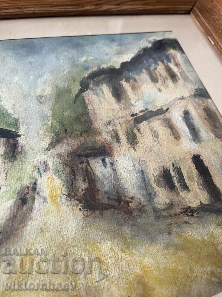 Delivery of Tsvetan Dobrev master painting - “Tryavna - the bridge” 1989