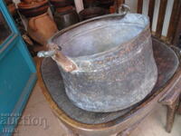 copper cauldron, 20/15 cm., forged handle, tin-plated