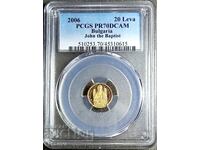 20 лева, PR70DKAM, PCGS, 2006, Злато, Чети описанието.