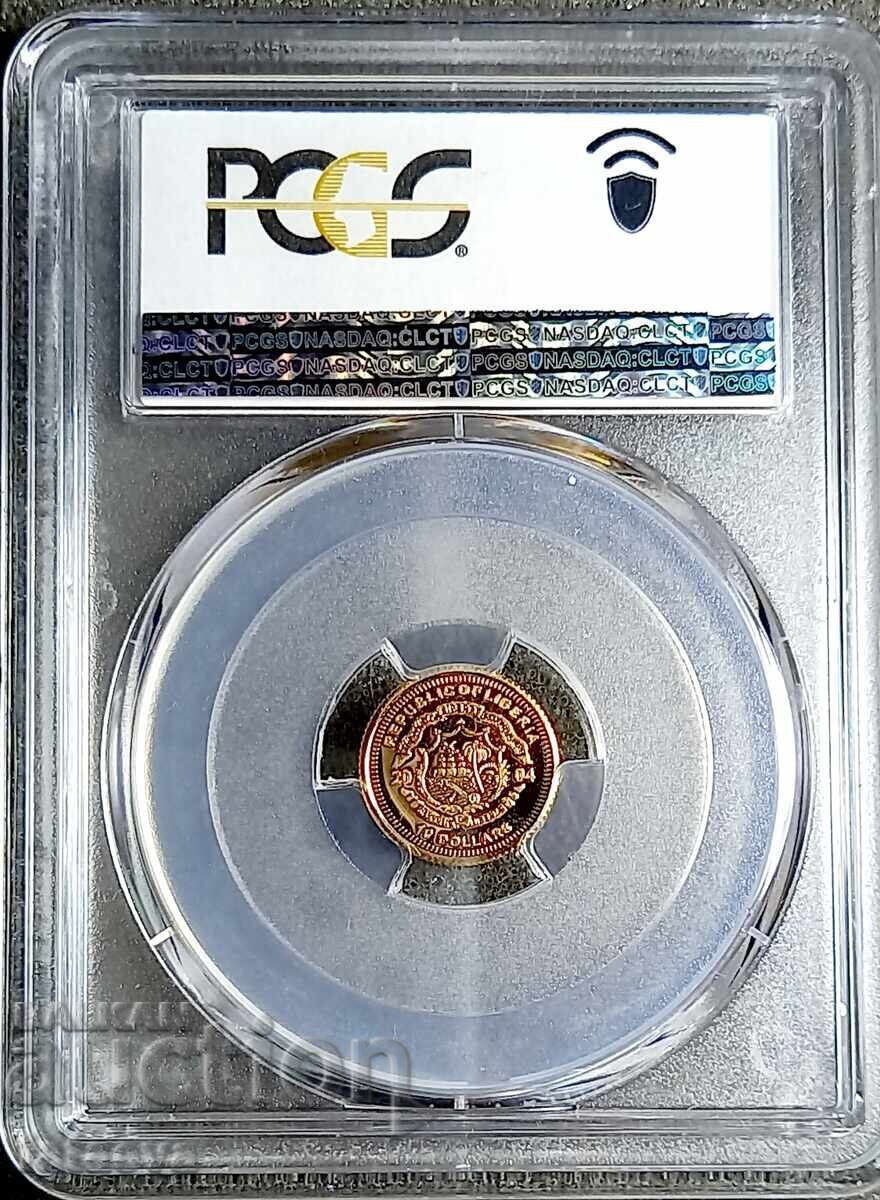 10 Liberian Dollars, PR69DKAM, PCGS, 2004, Gold with price 500.00 BGN | € 255.65 10 Liberian Dollars, PR69DKAM, PCGS, 2004, Gold with price 500.00 BGN | € 255.65