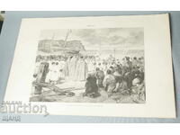 1900 Master drawing lithograph The Blessing of the Sea