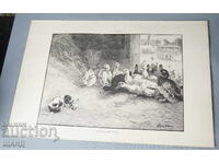 1900 Master drawing lithograph gross crime