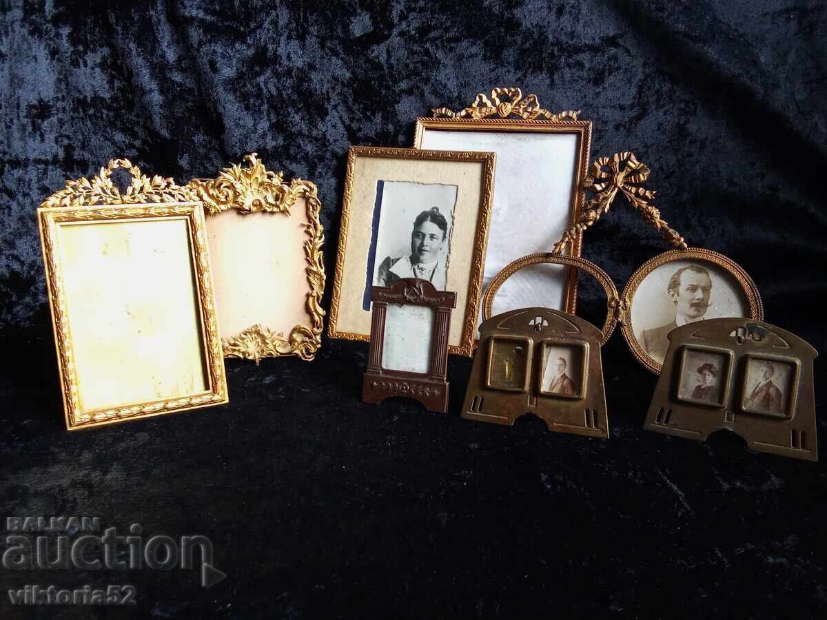 Old gilded French photo frames from the 19th century
