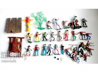 Old plastic cowboy Indians, some are from Kinder