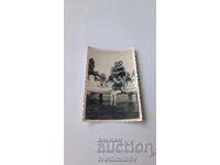 Photo Three young girls on a wooden pier in the sea 1937