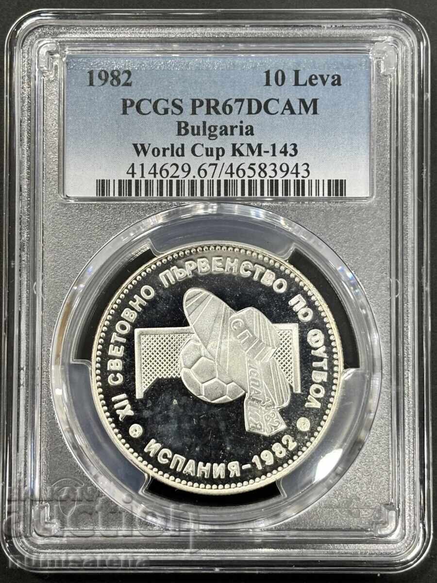 10 LEVA 1982 PCGS PR 67 DCAM SOMBRERO 10 LEVA 1982 PCGS PR 67 DCAM SOMBRERO