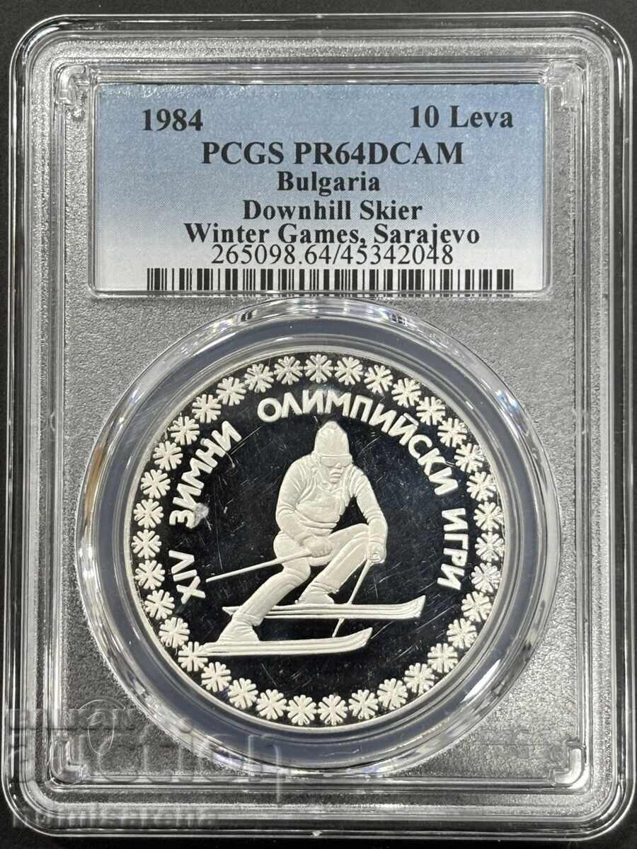 10 LEVA 1984 PCGS PR 64 DCAM SARAJEVO 10 LEVA 1984 PCGS PR 64 DCAM SARAJEVO